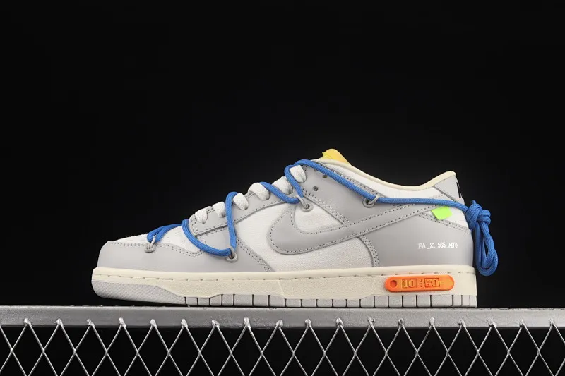 All Categories Nk SB Dunk Series Nk SB Dunk Low Low-top Sneakers #ZG Version OF x Nk Dunk Low OW White Gray Casual Sports Skateboard Shoes DM1602-112